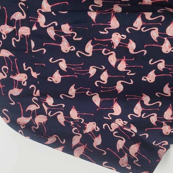 Old Navy Rare Flex XL Flamingo Button Down Shirt NWT Navy Pink - Picture 9 of 12